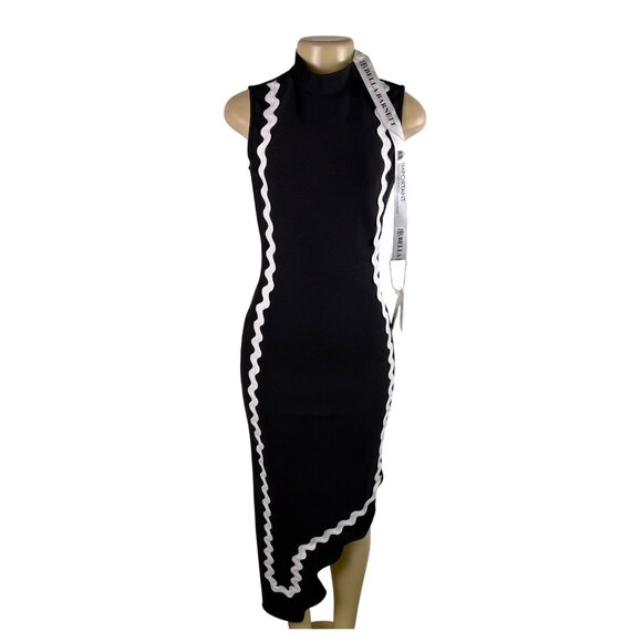 BellA Barnett Womens Black & White High-Neck SleevelessMidi Dress Sz M BellA Barnett Womens Black & White High-Neck SleevelessMidi Dress Sz M